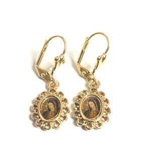 18k Gold Filled Virgin Guadalupe Earrings